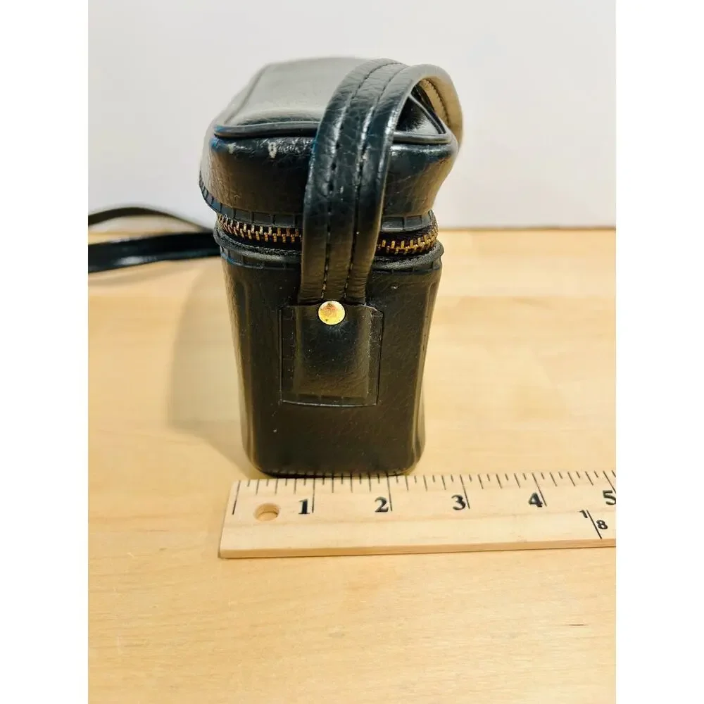 Vintage Kodak Camera Bag Black Faux Leather Crossbody Case Small Retro